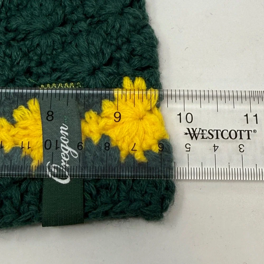 Nike Team Oregon Ducks‎ Crochet Beanie Green Yellow Floral Knit Hat F8RGP OSFM